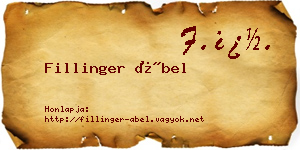 Fillinger Ábel névjegykártya